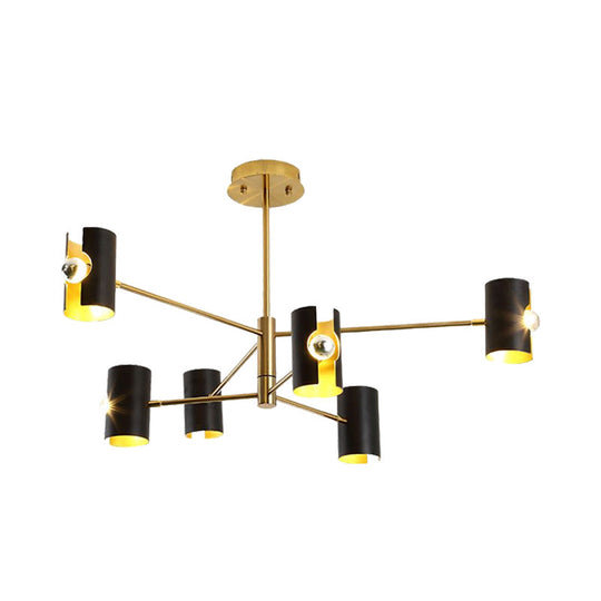 Modernist Starburst Chandelier Pendant Light - Metal 4/6/8 Lights Black Hanging Ceiling Lighting