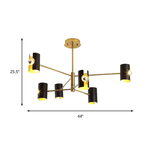 Modernist Starburst Chandelier Pendant Light - Metal 4/6/8 Lights Black Hanging Ceiling Lighting