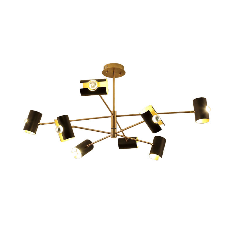 Modernist Starburst Chandelier Pendant Light - Metal 4/6/8 Lights Black Hanging Ceiling Lighting
