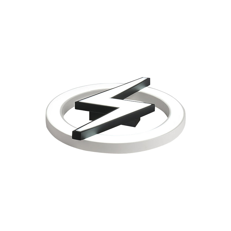 Kid’s Led Ceiling Light - White Lightning Ring Design For Boys And Girls Bedrooms