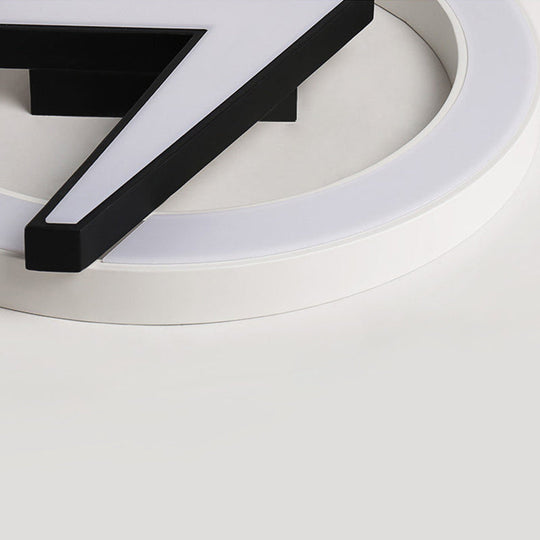 Kids Led Ceiling Light - White Lightning Ring Design For Boys And Girls Bedrooms