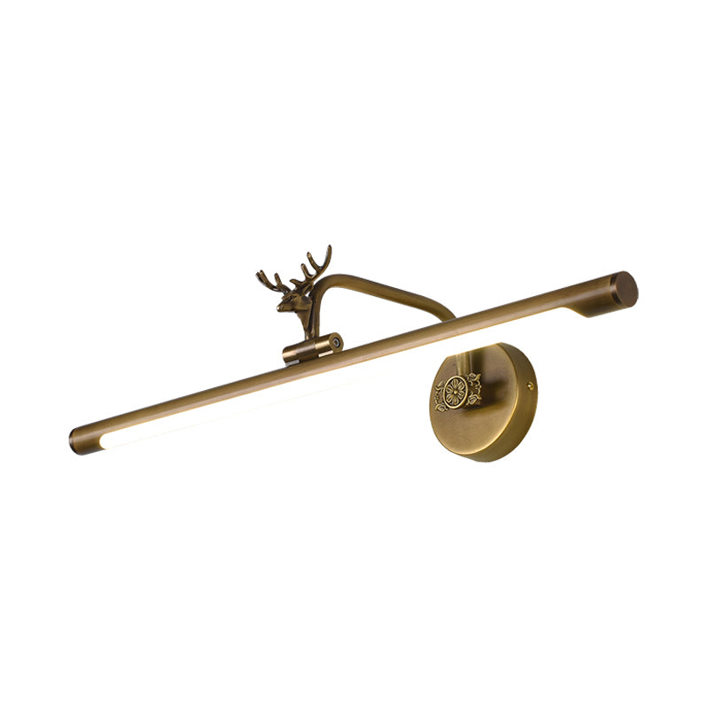 Decorative Led Metal Wall Vanity Light With Black/Antique Brass Finish - Deer Design Multiple Sizes