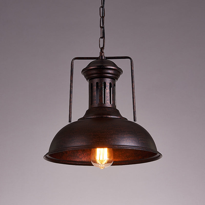 Industrial Metal Bowl Ceiling Lamp - Factory Style 1 Bulb Pendant Light 12.5’/16.5’ Width