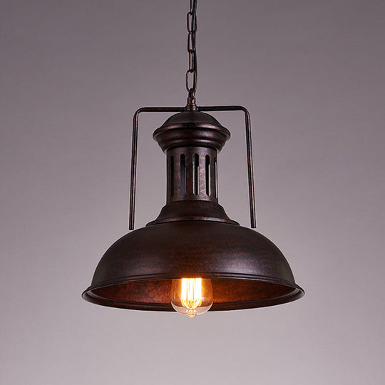 Industrial Metal Bowl Ceiling Lamp - Factory Style 1 Bulb Pendant Light 12.5’/16.5’ Width