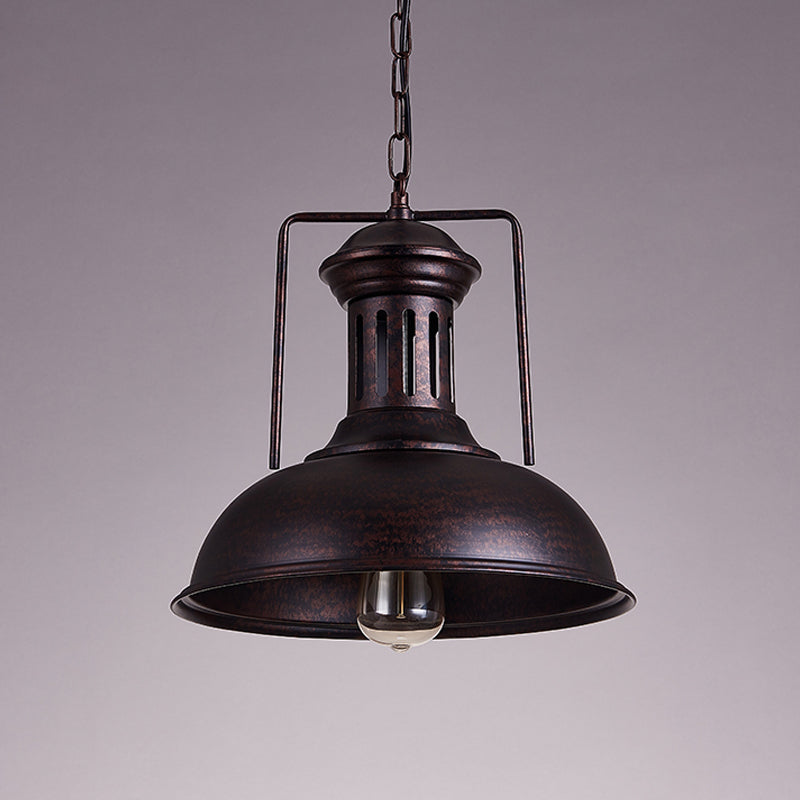 Industrial Metal Bowl Ceiling Lamp - Factory Style 1 Bulb Pendant Light 12.5’/16.5’ Width