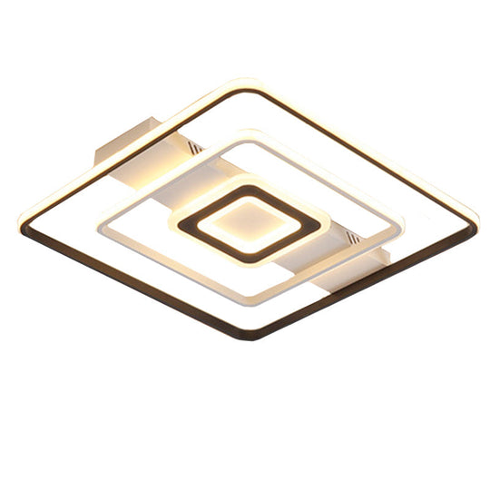 Modern Led Flush Mount Ceiling Light Fixture For Black And White Living Room - Aluminum Frame