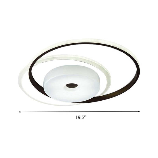 16’/19.5’ Modern Led Flush Ceiling Light - White Acrylic Bedroom Fixture