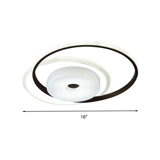 16’/19.5’ Modern Led Flush Ceiling Light - White Acrylic Bedroom Fixture