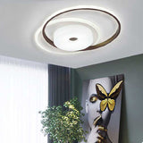 16/19.5 Modern Led Flush Ceiling Light - White Acrylic Bedroom Fixture Coffee / 16