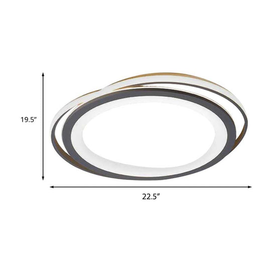 Ultra Thin 16/19.5 Acrylic Led Flush Ceiling Light - Grey Bedroom Mount Fixture Warm/White