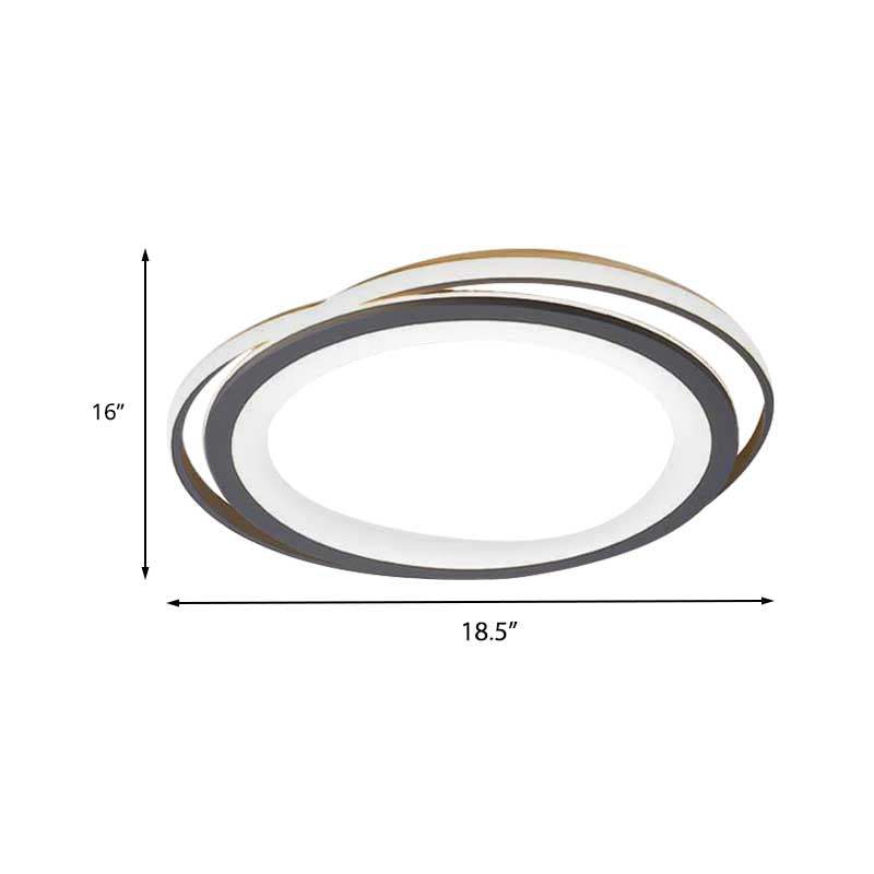 Ultra Thin 16’/19.5’ Acrylic Led Flush Ceiling Light - Grey Bedroom Mount Fixture Warm/White