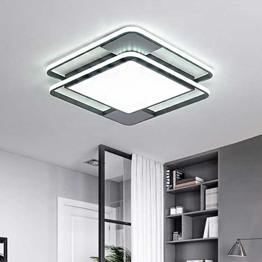 Modern Acrylic Led Flushmount Lighting - Rhombus/Rectangular Shape 16’/19.5’/35.5’ Width