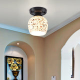 Tiffany Style Handcrafted Glass Semi Flush Mount Ceiling Light Ivory