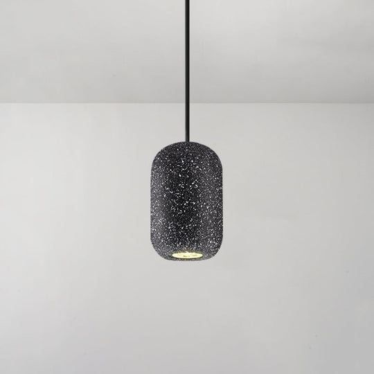 Modern Geometric Shade Ceiling Light - Single Hanging Lamp For Dining Room In Cement Finish