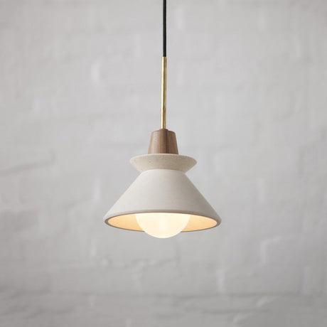 Modern Geometric Suspension Pendant Light For Dining Room - Single Cement Fixture