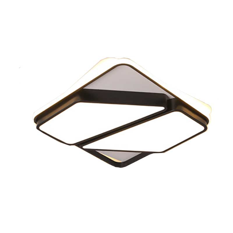 Modern Metallic Black & White Splicing-Block Led Flush Ceiling Light - 16’/19.5’/35.5