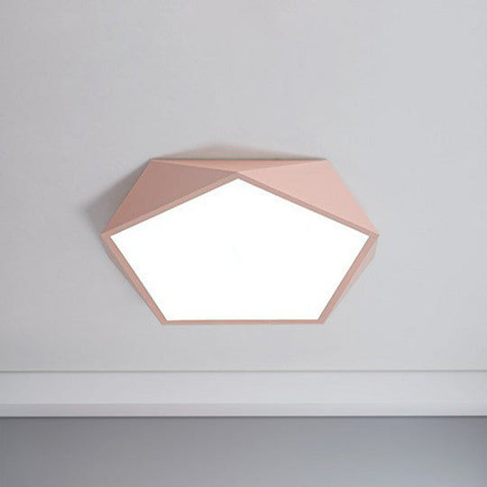 Ultrathin Acrylic Led Flush Ceiling Light Fixture - Ideal For Kids Bedroom Pink / Small White