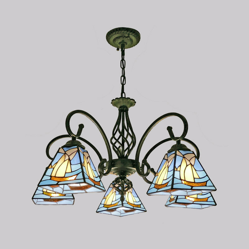 Stained Glass Chandelier Pendant For Traditional Dining Rooms