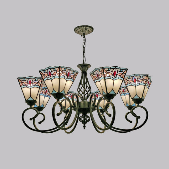 Stained Glass Chandelier Pendant For Traditional Dining Rooms 8 / White