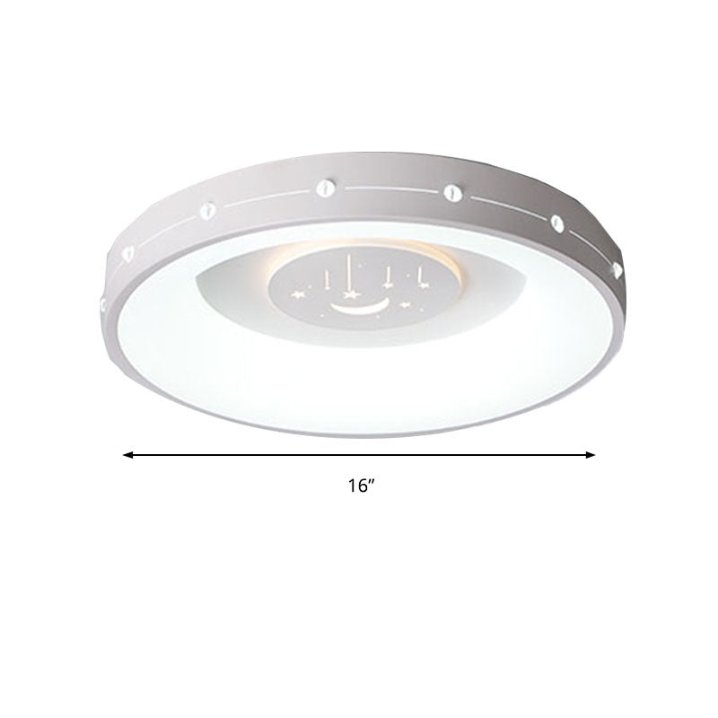 Nordic Led Flush Mount Ceiling Light: 16/19.5 Round Curved Design Warm/White Light For Bedroom