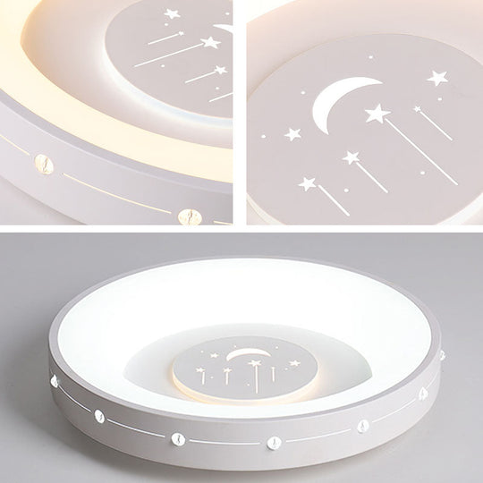 Nordic Led Flush Mount Ceiling Light: 16’/19.5’ Round Curved Design Warm/White Light For Bedroom