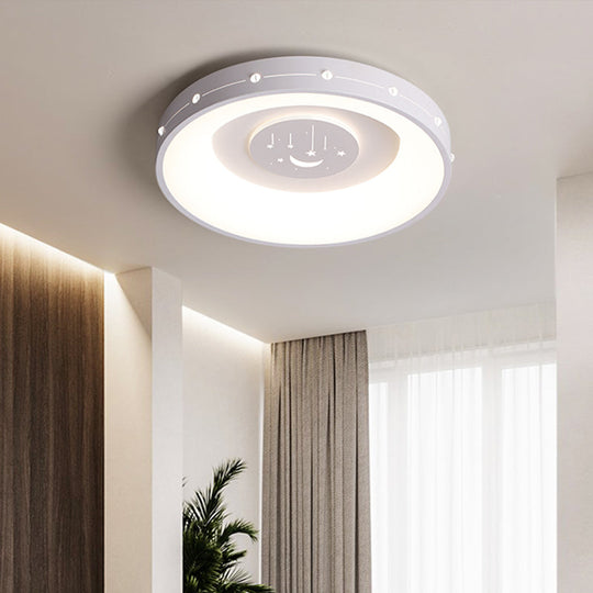 Nordic Led Flush Mount Ceiling Light: 16/19.5 Round Curved Design Warm/White Light For Bedroom