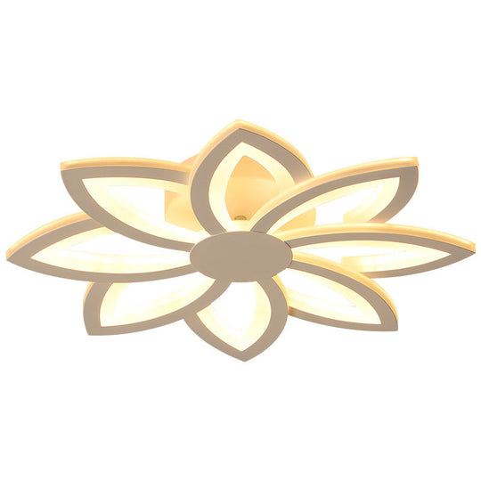 18/23’ Acrylic Flower Semi Flush Ceiling Light - Simplicity Led White Warm/White