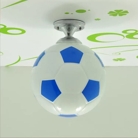 Soccer Shape Boys Bedroom Ceiling Light Fixture - Acrylic Sport Style Mount