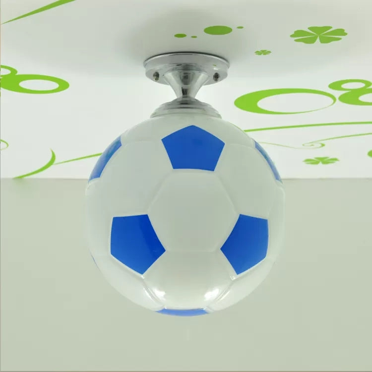 Soccer Shape Boys Bedroom Ceiling Light Fixture - Acrylic Sport Style Mount