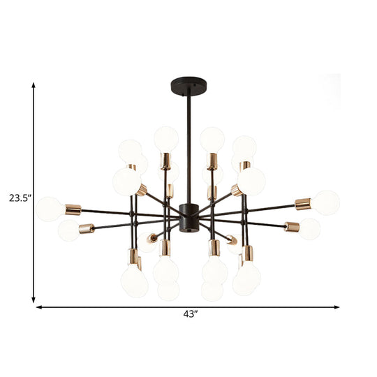 Modern Starburst Milk White Glass Chandelier With 12/15/18 Lights For Bedroom Black Pendant Lighting