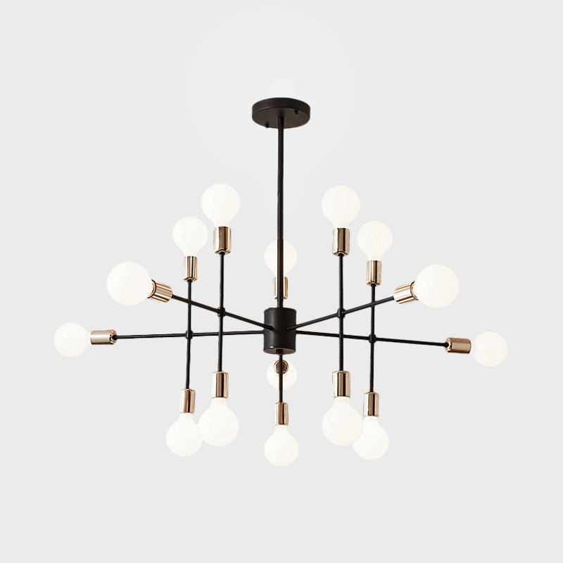 Modern Starburst Milk White Glass Chandelier With 12/15/18 Lights For Bedroom Black Pendant Lighting