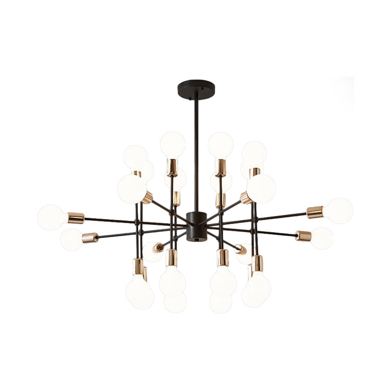 Modern Starburst Milk White Glass Chandelier With 12/15/18 Lights For Bedroom Black Pendant Lighting