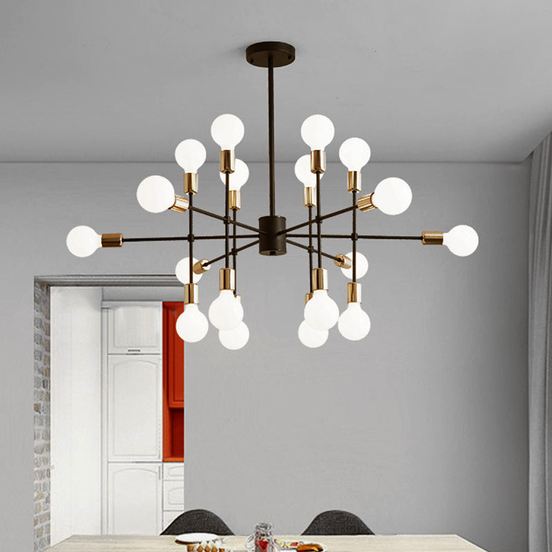Modern Starburst Milk White Glass Chandelier With 12/15/18 Lights For Bedroom Black Pendant Lighting