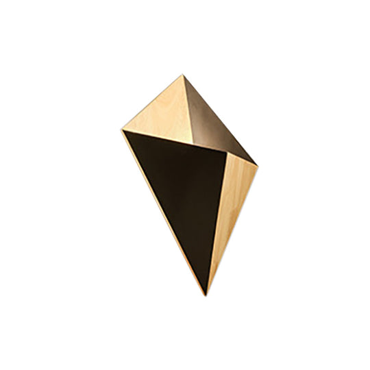 Nordic 1-Light Splicing Pyramid Wall Sconce With Adjustable Rubber Wood Shade In Black/Red/White