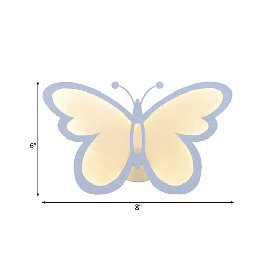 Contemporary Led Butterfly Wall Mounted Night Lamp - Modern 1/3 Lights Sconce White Acrylic