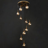 Nordic Spiral Glass Staircase Pendant Light With Multiple Hanging Balls 10 / Amber A