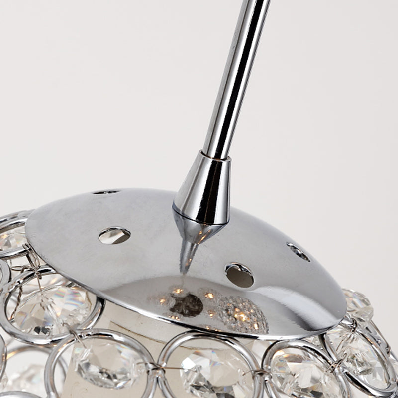 Hollowed-Out Metallic Ceiling Lamp With 10 Bulbs For Staircases In Silver