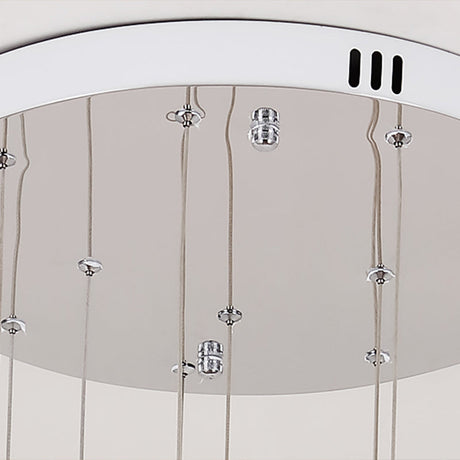Hollowed Ball Silver Ceiling Lamp With 10 Metallic Bulbs - Artistic Staircase Suspension Light