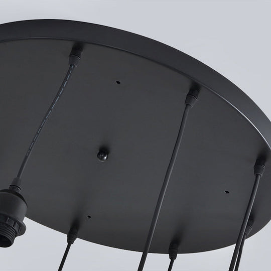 Modern Black Crystal Spiral Cube Pendant Light - 6 Bulbs Multi Light Hanging Fixture Black