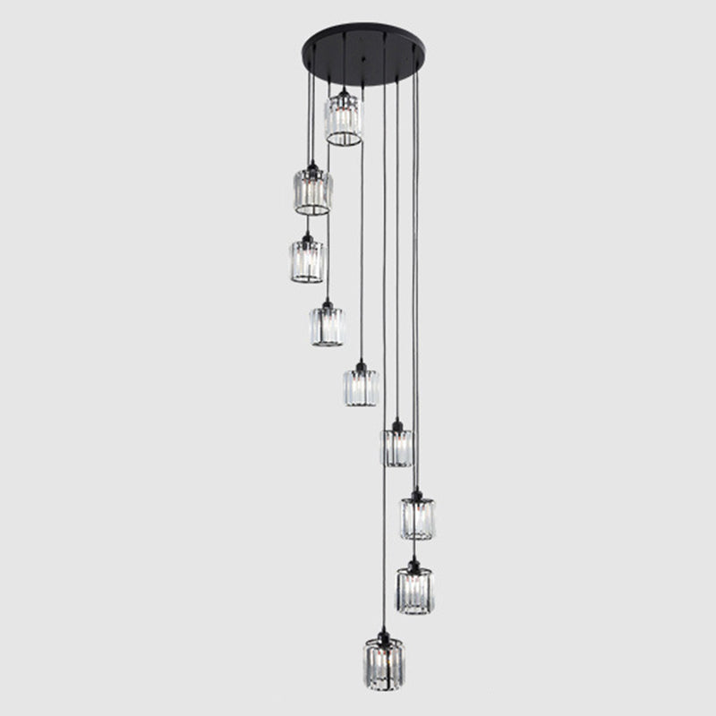 Minimalistic Black Geometric Prismatic Crystal Ceiling Light For Staircase 9 /