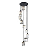Minimalist Crystal Staircase Suspension Light Fixture - Cylindrical Multi Ceiling Lamp