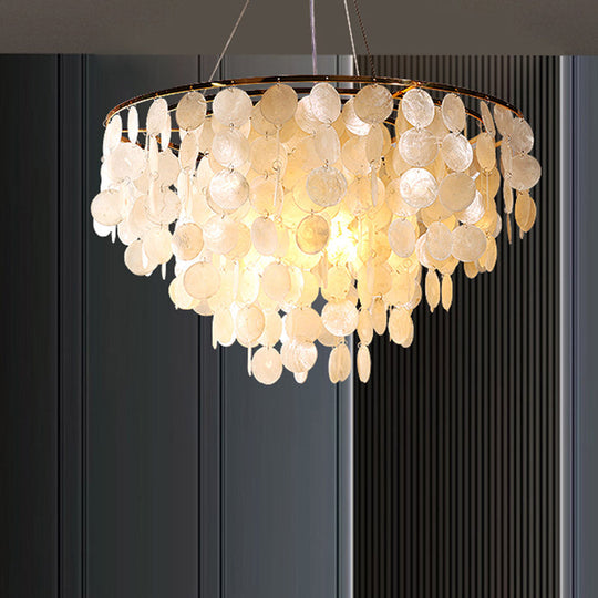 Minimalist Shell Gold Pendant Light - Elegant Dining Room Chandelier