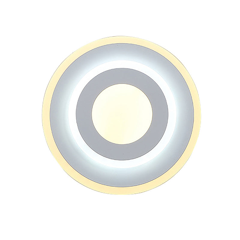 Minimal Acrylic Led Wall Sconce Light - Round/Square Energy-Saving White/Warm Lighting