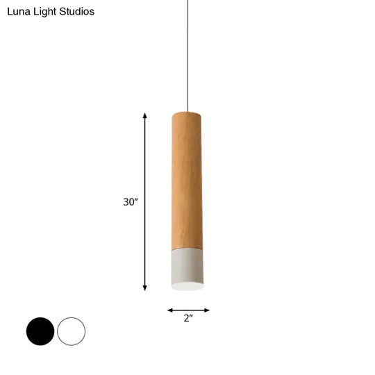 22.5/26/30 Modern Wooden Study Room Led Pendant Light With Warm/White Options