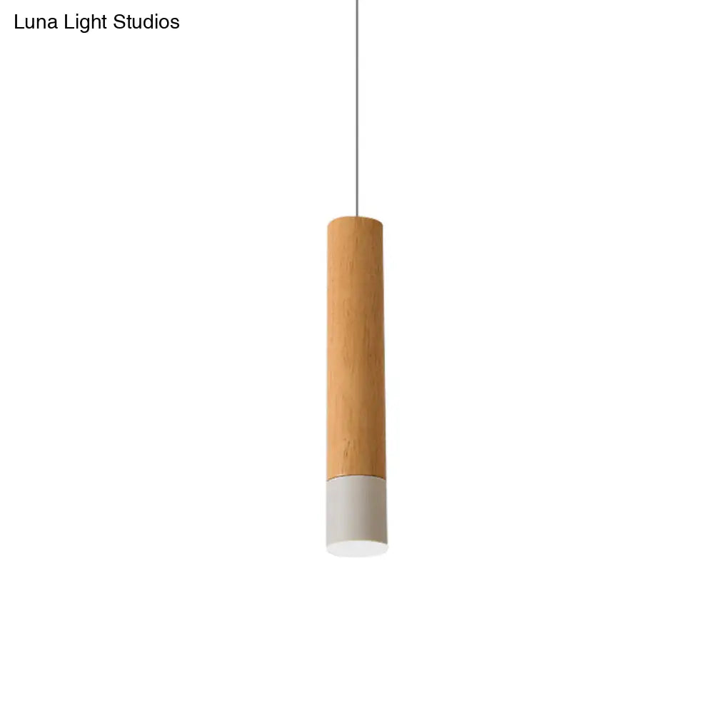22.5/26/30 Modern Wooden Study Room Led Pendant Light With Warm/White Options
