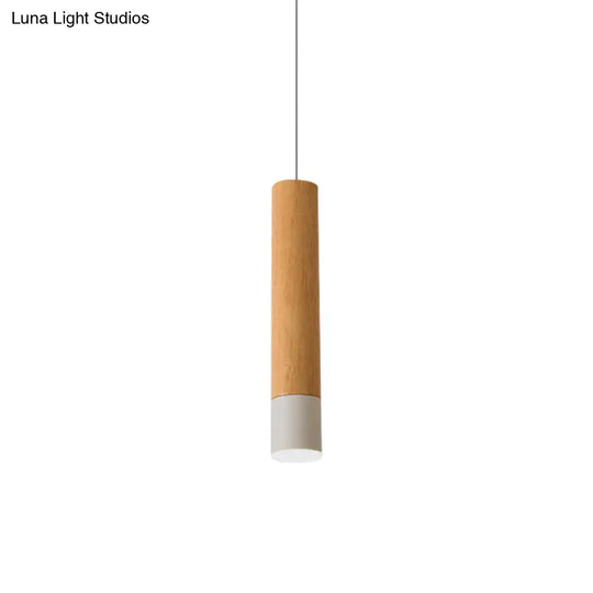 22.5/26/30 Modern Wooden Study Room Led Pendant Light With Warm/White Options