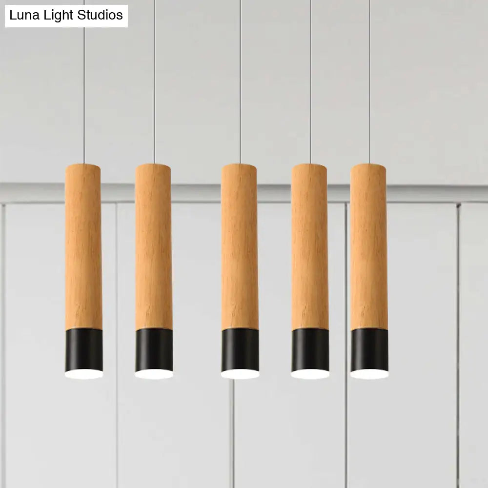 22.5/26/30 Modern Wooden Study Room Led Pendant Light With Warm/White Options