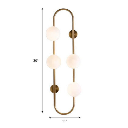 Modern Matte White Glass Globe Wall Sconce With 4-Light Bedroom Lighting Ideas In Black/Gold