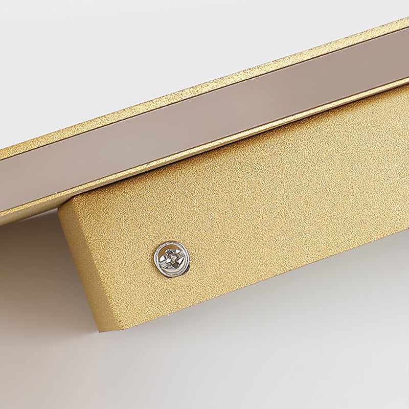 Golden Led Wall Sconce: Simplicity Cuboid Design Acrylic White/Warm Light