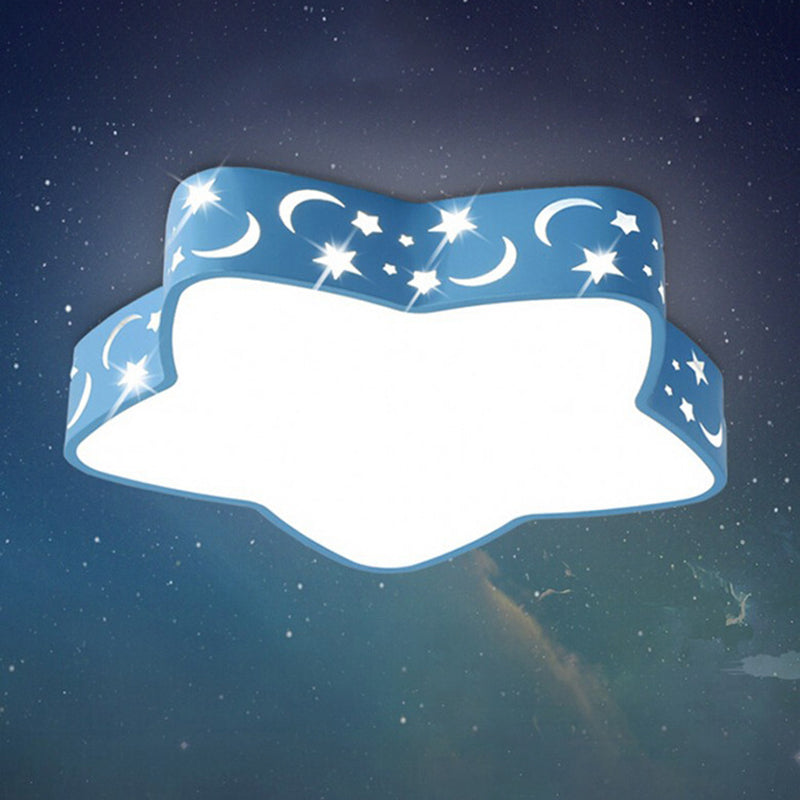 Cartoon Star Led Flush Mount Nursery Ceiling Light